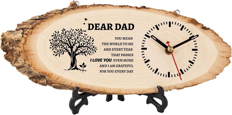 Calibron Gifts for Dad from Daughter Son, Dad Christmas Birthday Gift Ideas Wooden Clock, Personalized Dad Gift, Retirement Birthday Gifts for Dad DIY Clock Large - Image 1
